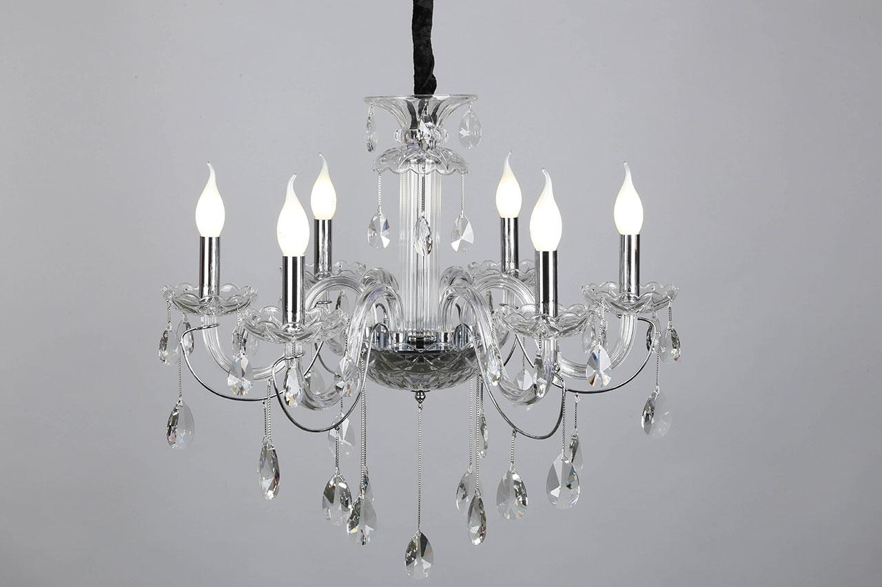 Подвесная люстра Omnilux Valledoria OML-70203-06 OMNILUX ДИЗАЙНЕРСКИЕ, VALLEDORIA 187103 Хром  - Вид №1