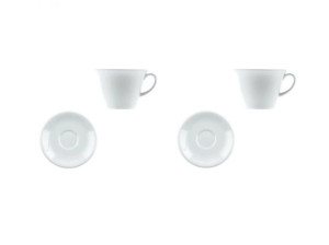 Набор фарфоровых чашек с блюдцем