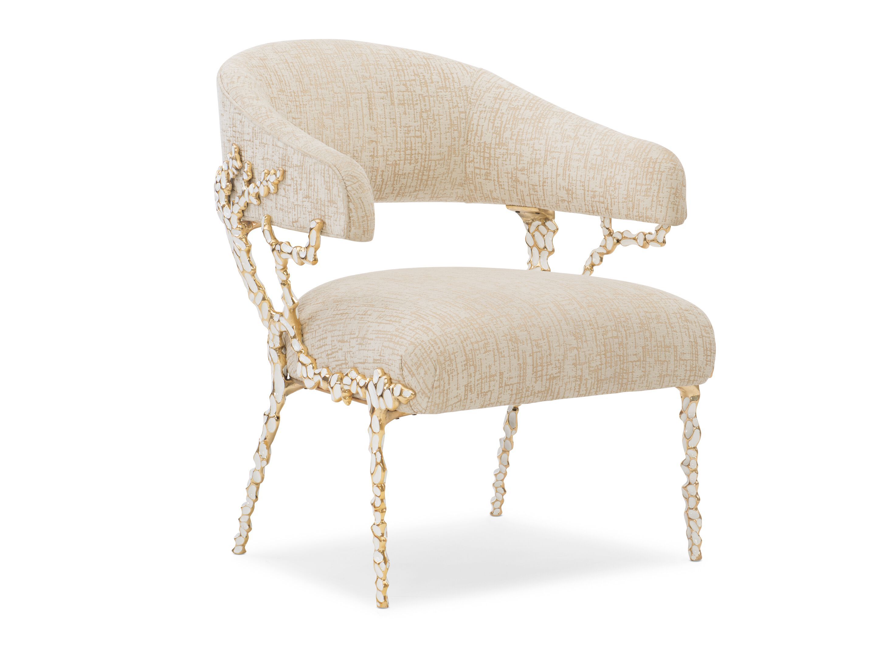 Тканевый стул с открытой спинкой и подлокотниками Caracole GLIMMER OF HOPE ARCH-00150642