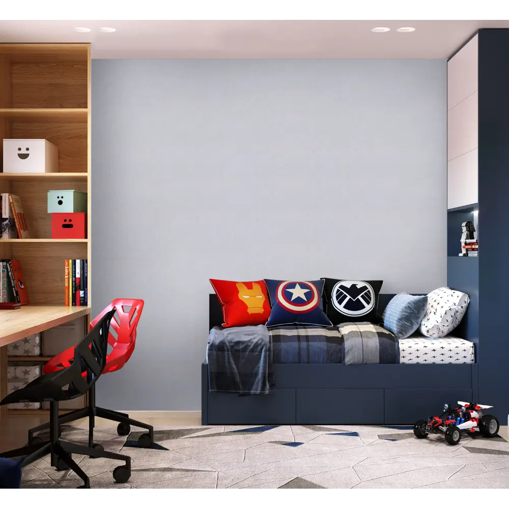 Обои флизелиновые Ovk design Железный человек синие 1.06 м 10658-01 84253397 STLM-2086350 - Вид №2