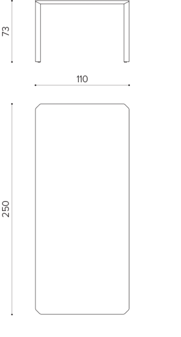 ER 250 Rectangular table 250x110cm True Design Ermete - Вид №1
