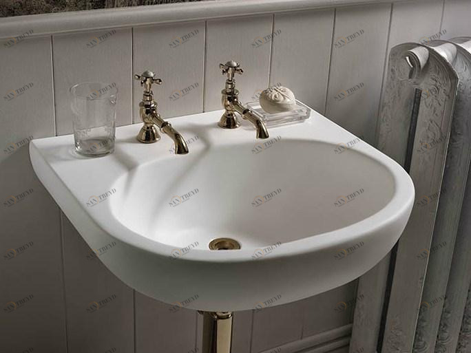 810, 815, 820 Подвесная раковина настенная овальная Corian® Design  белая 