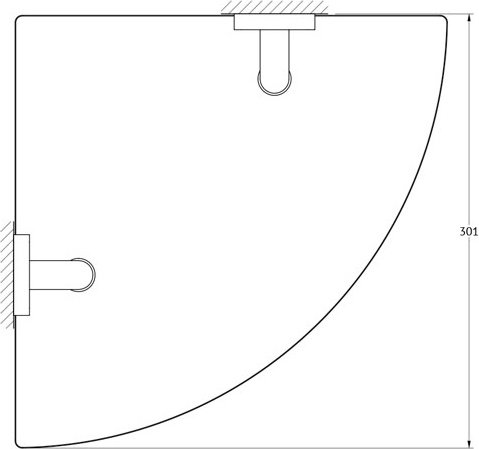 AVA 053 Полка угловая 2-х ярусная 30 cm ELLUX Avantgarde - Вид №1