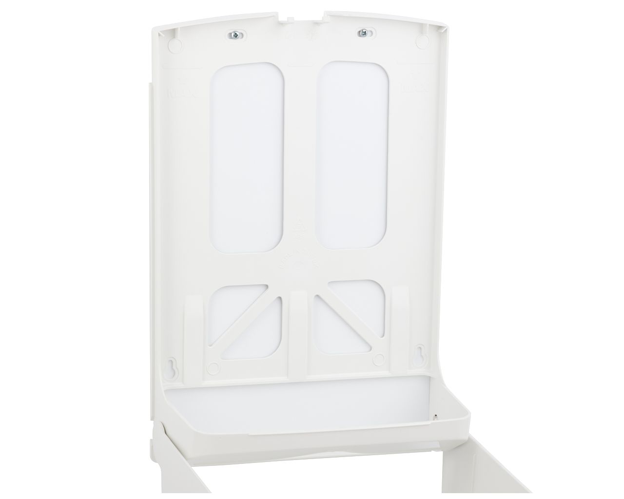 ATN101 Контейнер для одинарных бумажных полотенец TOP MAXI, АБС-пластик, белый, синее окошко Merida  - Вид №2