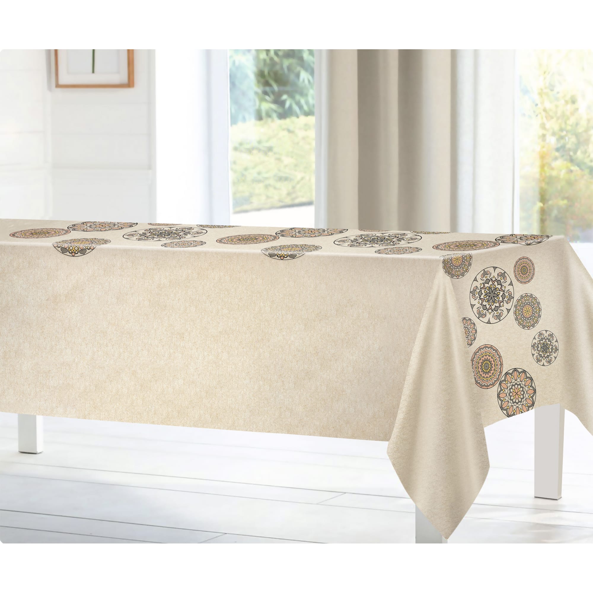82760332 Скатерть «Этно» 160х140 см цвет бежевый Oxford Santreyd - Вид №4