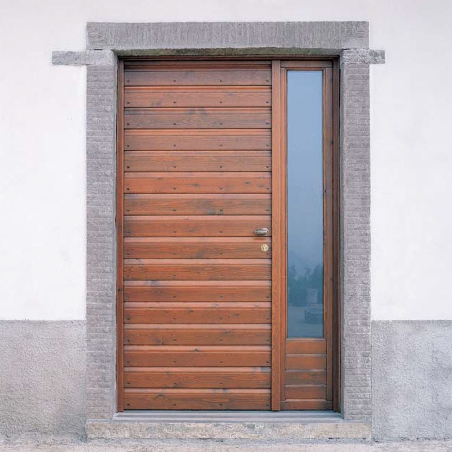 Наружная входная дверь из сосны со стеклянными панелями Carminati деревянные входные двери и двери ARCH-00126314 - Вид №1