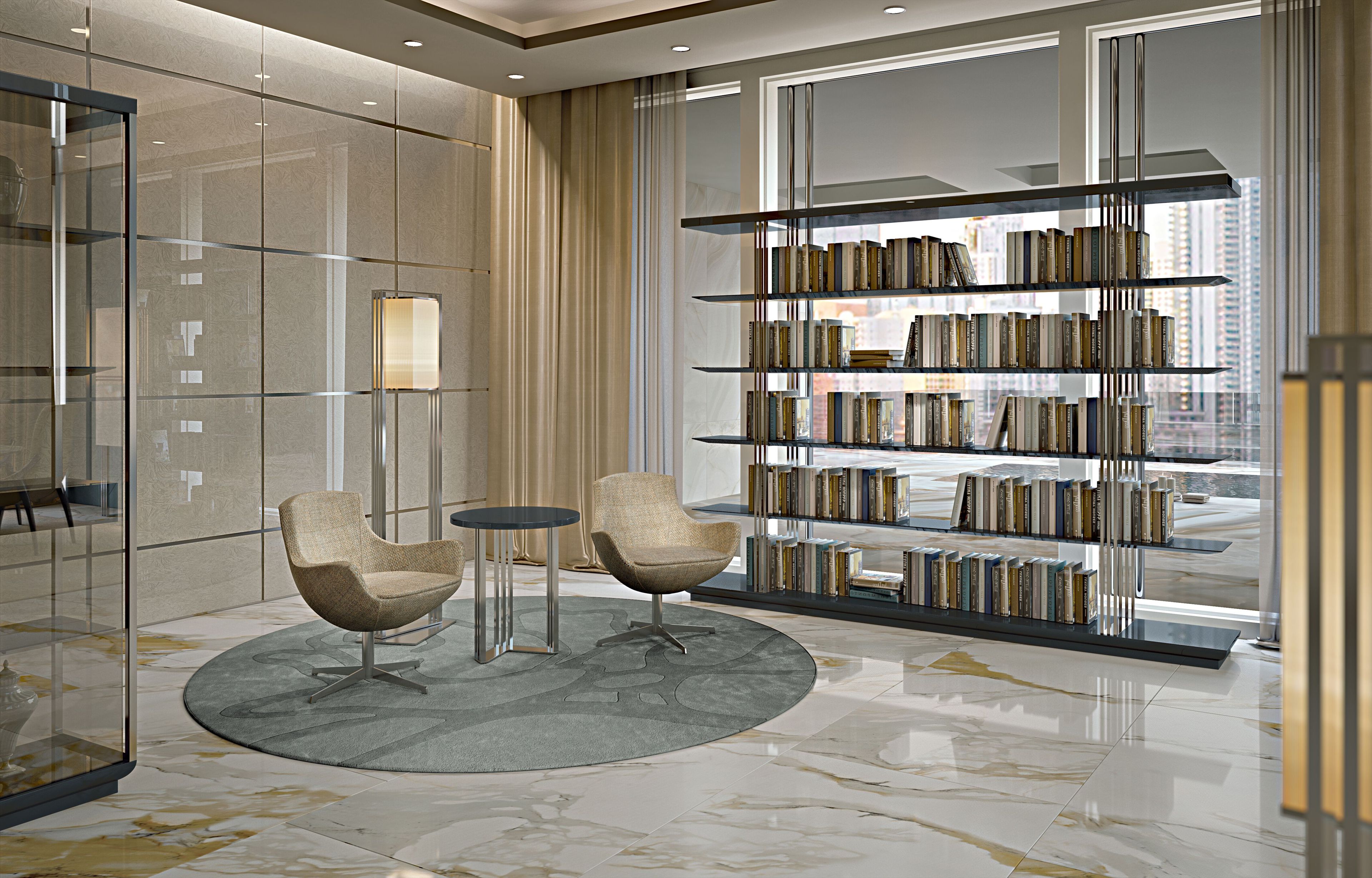 Двухсторонний книжный шкаф Bizzotto Italia Симфония – бесконечность ARCH-00119378 - Вид №2