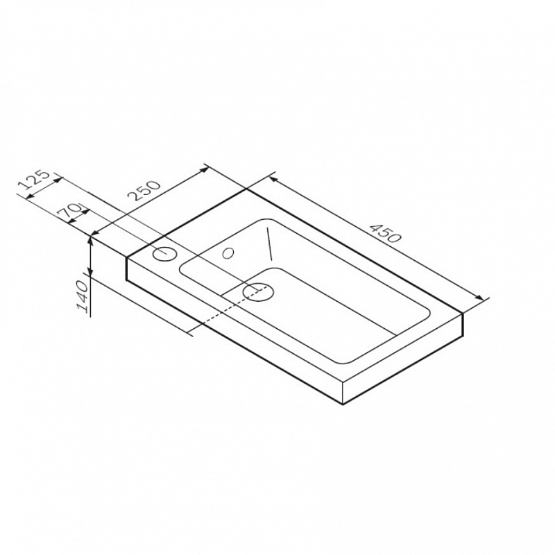 M85AWCC0452WG Раковина мебельная керамическая 45 см встроенная цвет: белый глянец AM.PM X-Joy  - Вид №2