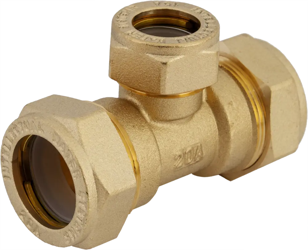 Тройник обжимной Stahlmann 20×15×20 мм для систем водоснабжения 82650034