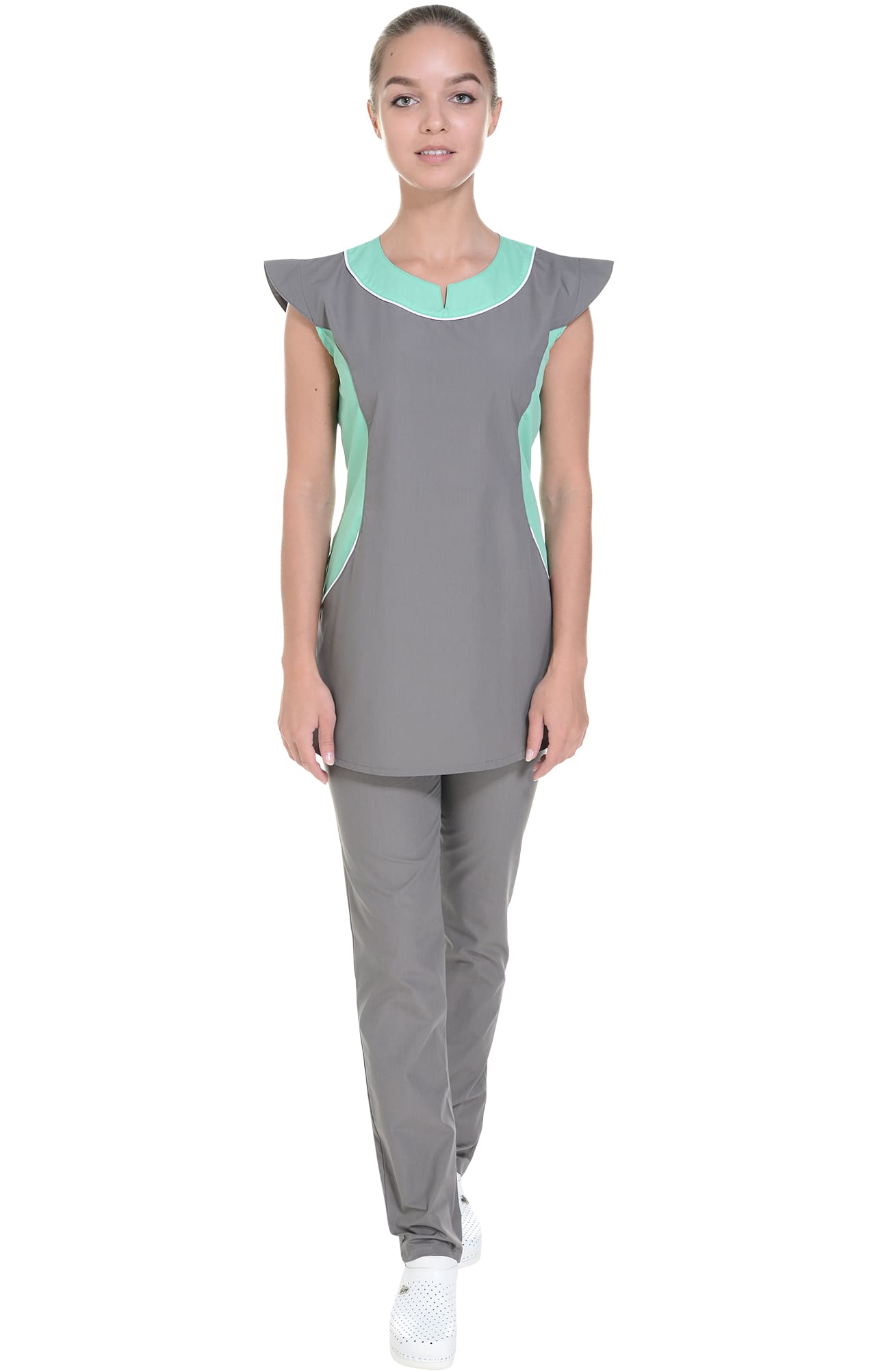 69299 Костюм "Лига" цвет темно-серый с салатовым  Медицинская одежда  размер 44 Спецодежда  - Вид №10