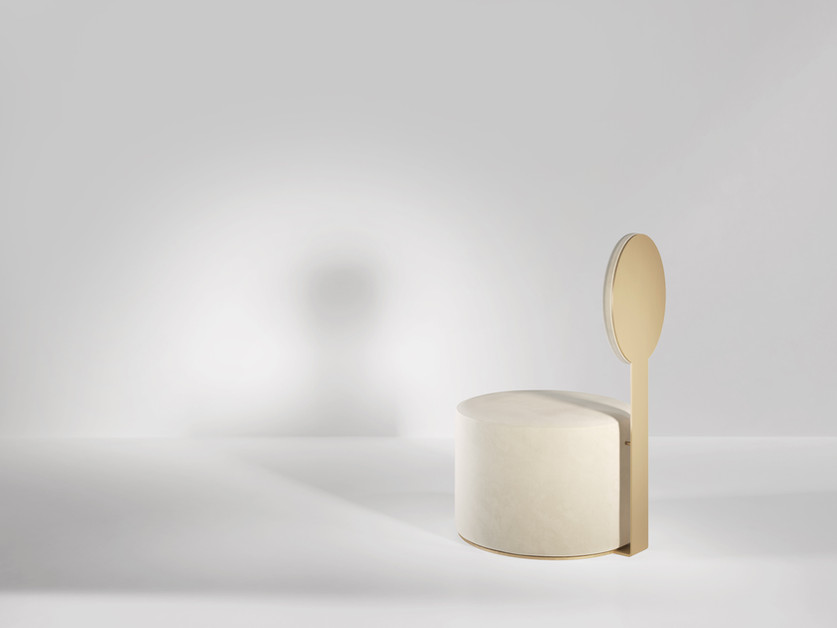 Secolo Pop Стул c cатинированной спинкой (Латунь, шампанское, Бронза, Алюминий)  - Вид №1