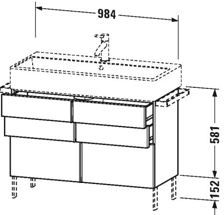VA658805353 Vero Air Тумбочка напольная Каштан темный, декор Duravit - Вид №1
