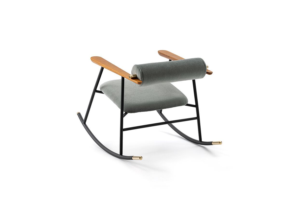 Кресло-качалка с кожаной обивкой Gallotti&Radice LOULOU ROCK ARCH-00053893 - Вид №8