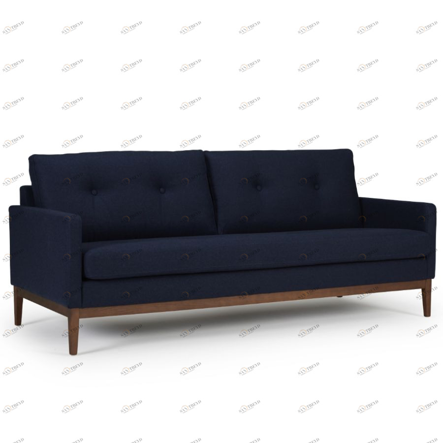 Диван трехместный Finn 01, дуб/орех, темно-голубой Kragelund 3730320521