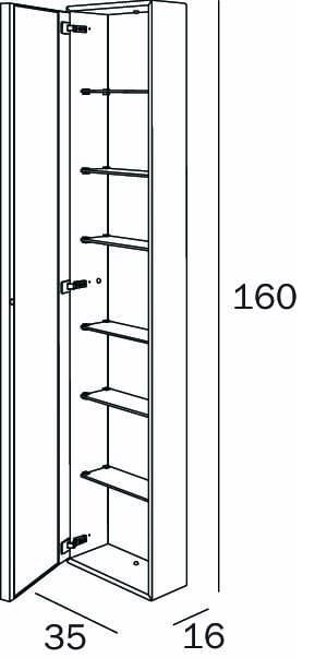 Модуль со стеклянными полками, распашная дверь с зеркалом INDA® My secret ARCH-00145609 - Вид №6