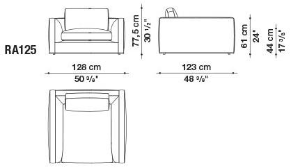 B&B Italia Кресло из ткани с подлокотниками Richard sun-id-1399610 - Вид №4