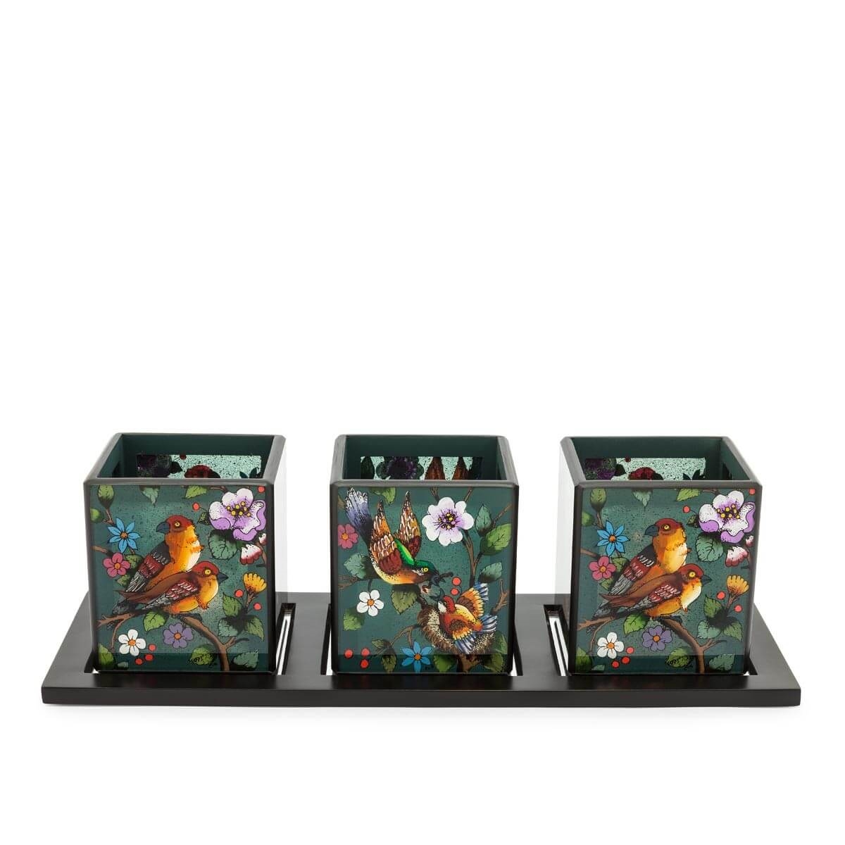 300187-90 ABHIKA СВЕЧА. ПТИЦЫ X3 BLACK 