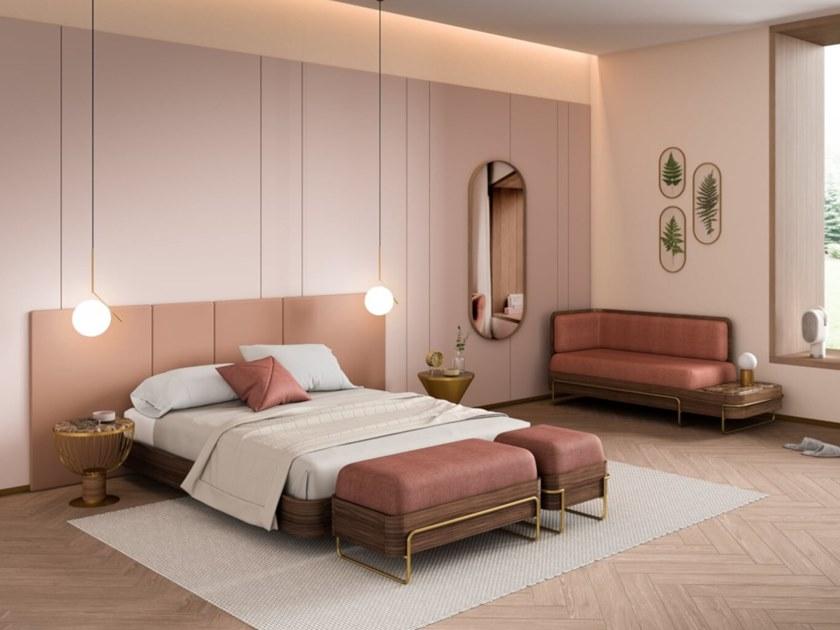 Momocca Модульная скамья со спинкой, обитая тканью Olga sun-id-1453689 - Вид №2