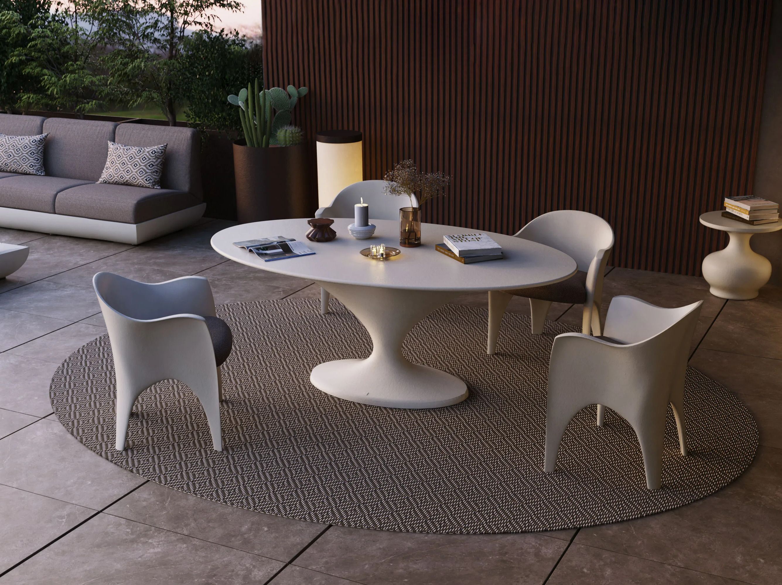 Овальный садовый стол из стекловолокна GANSK CHARM OVAL ARCH-00077469 - Вид №2