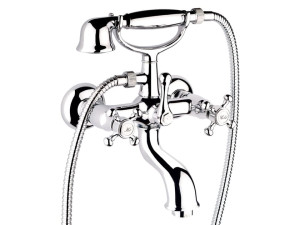 Настенный смеситель для ванны с ручным душем