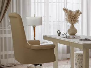 Кожаное кресло с подлокотниками