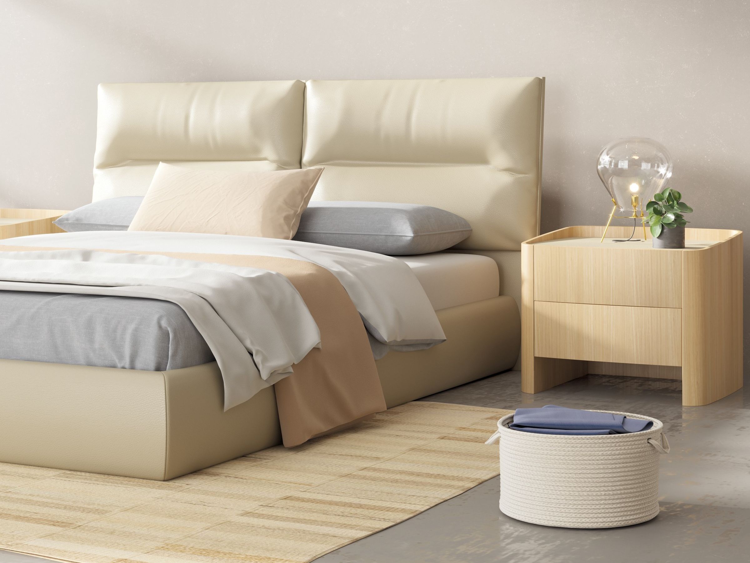 Прикроватная тумбочка из шпона с ящиками Ersa Nyks ARCH-00138067 - Вид №4