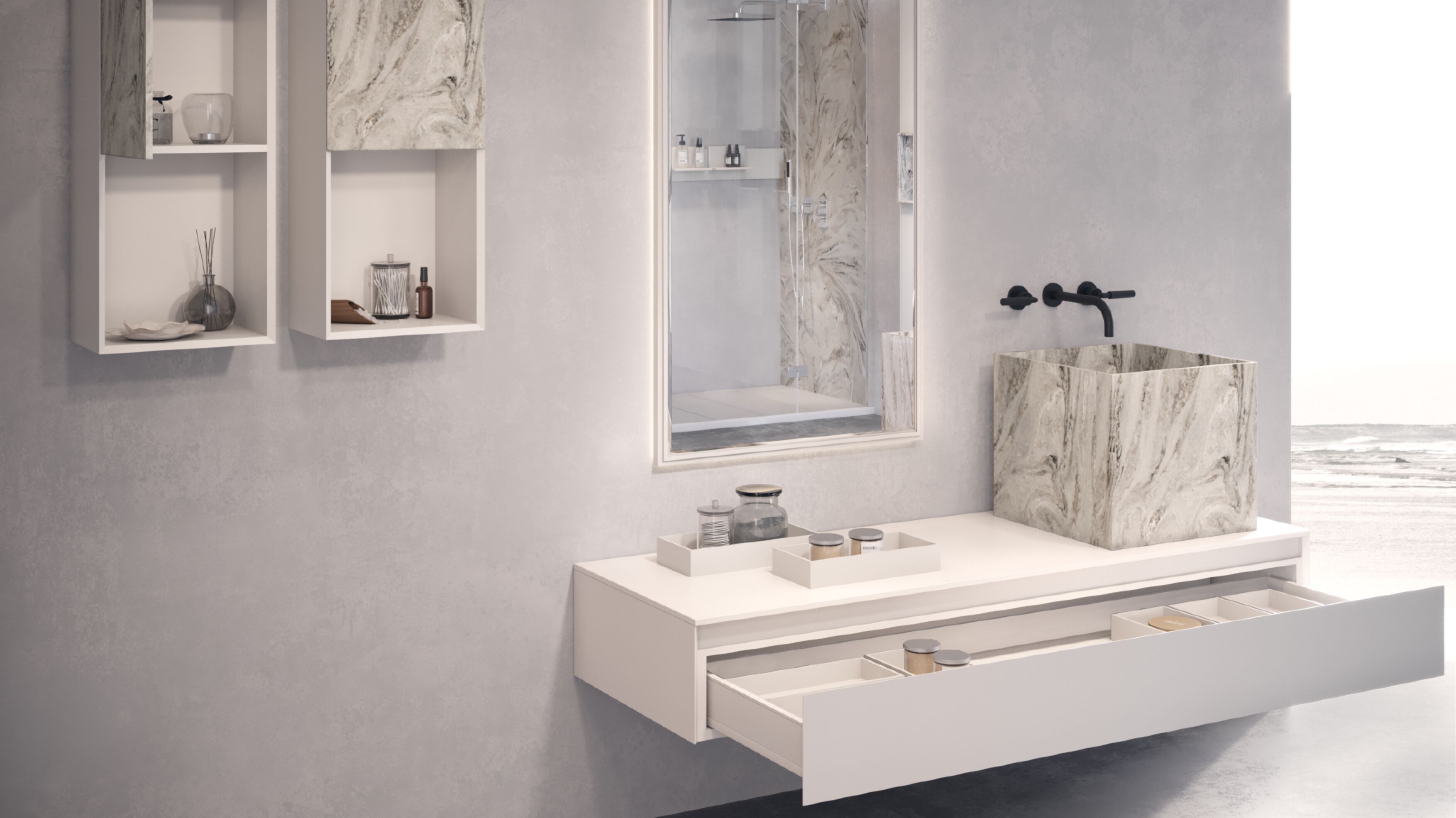 Квадратная столешница из Corian® Acquapazza Corian ® elements ARCH-00099412 - Вид №3