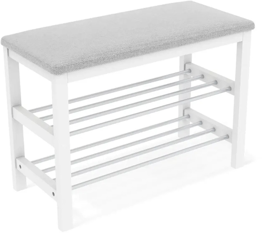 Банкетка Sheffilton Альберо для прихожей с полками из массива дерева 85317687