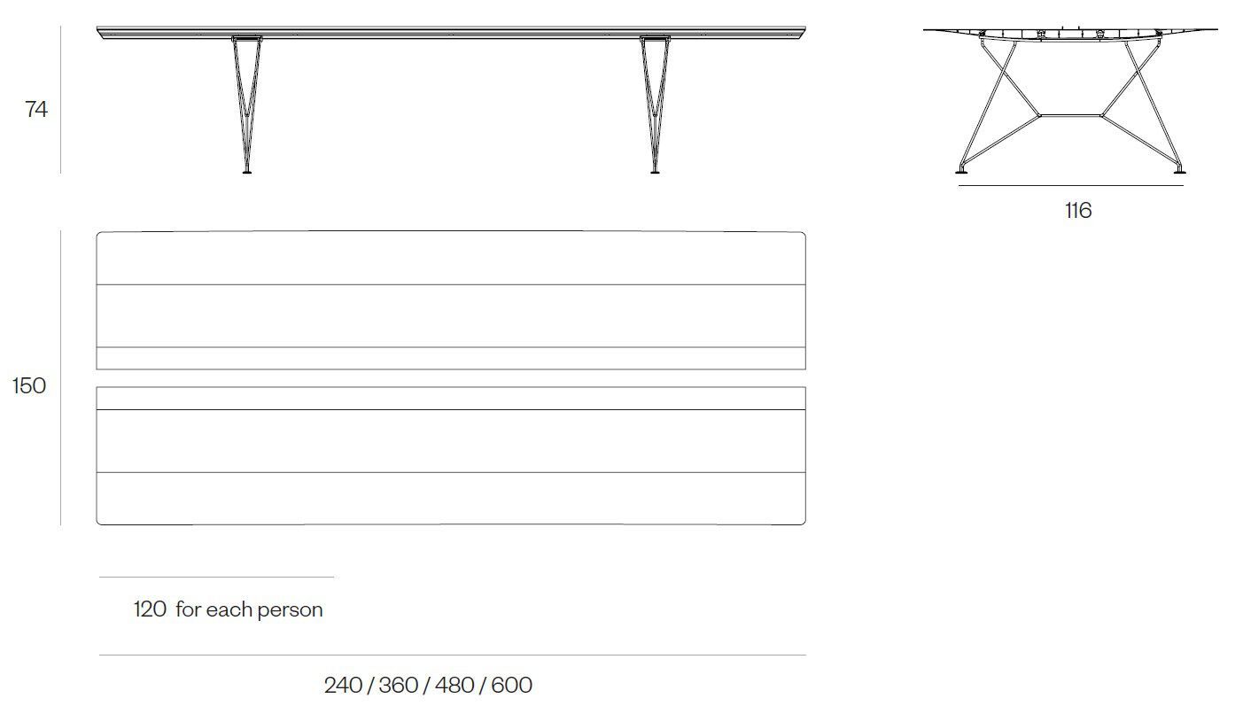Прямоугольный алюминиевый стол для совещаний BD Barcelona Aluminium ARCH-00148460 - Вид №13