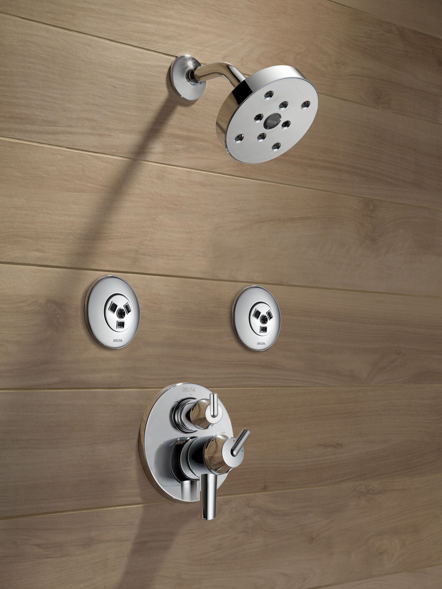 T27859 Трим клапана Contemporary Two Handle Monitor® серии 17 со встроенным переключателем на 3 положения Delta Faucet Delta Хром - Вид №1