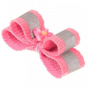 ПР0047636 Бантик (пара) Ностальжи светоотражающий двойной объёмный (розовый) 3х1см V.I.PET