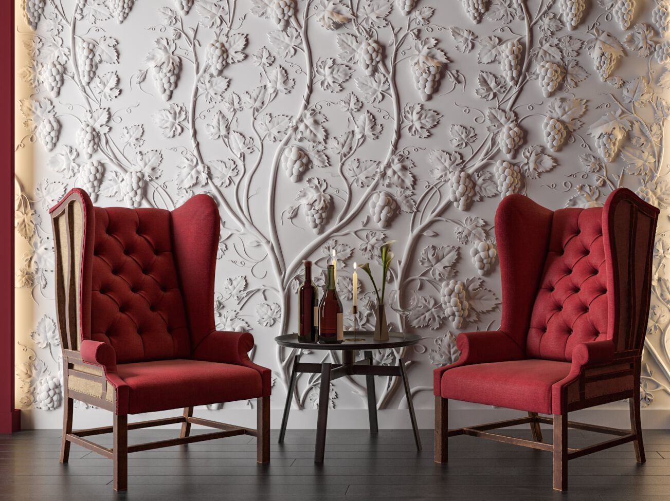 Трехмерная декоративная гипсовая панель WallDeco VINE ARCH-00115460