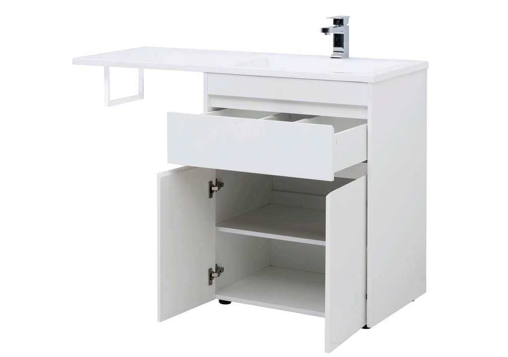 Тумба с раковиной Aquanet Токио 130 R белый (напольная, 1 ящик, 2 дверцы) 0023774600235502 - Вид №12