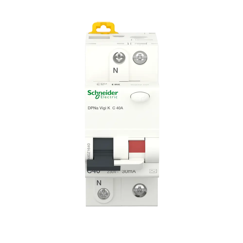 Дифференциальный автомат Systeme Electric Acti9 1P N C40 A 30 мА 4.5 кА AC A9DZ1640 82850922 STLM-2144945  - Вид №1
