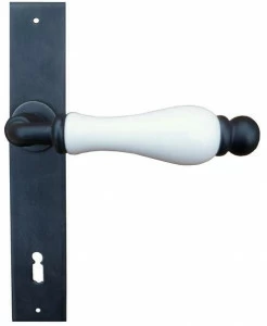 Galbusera Ручка из железа и фарфора на тарелке Amsterdam 5-10 +d13 / 5-10 +d9