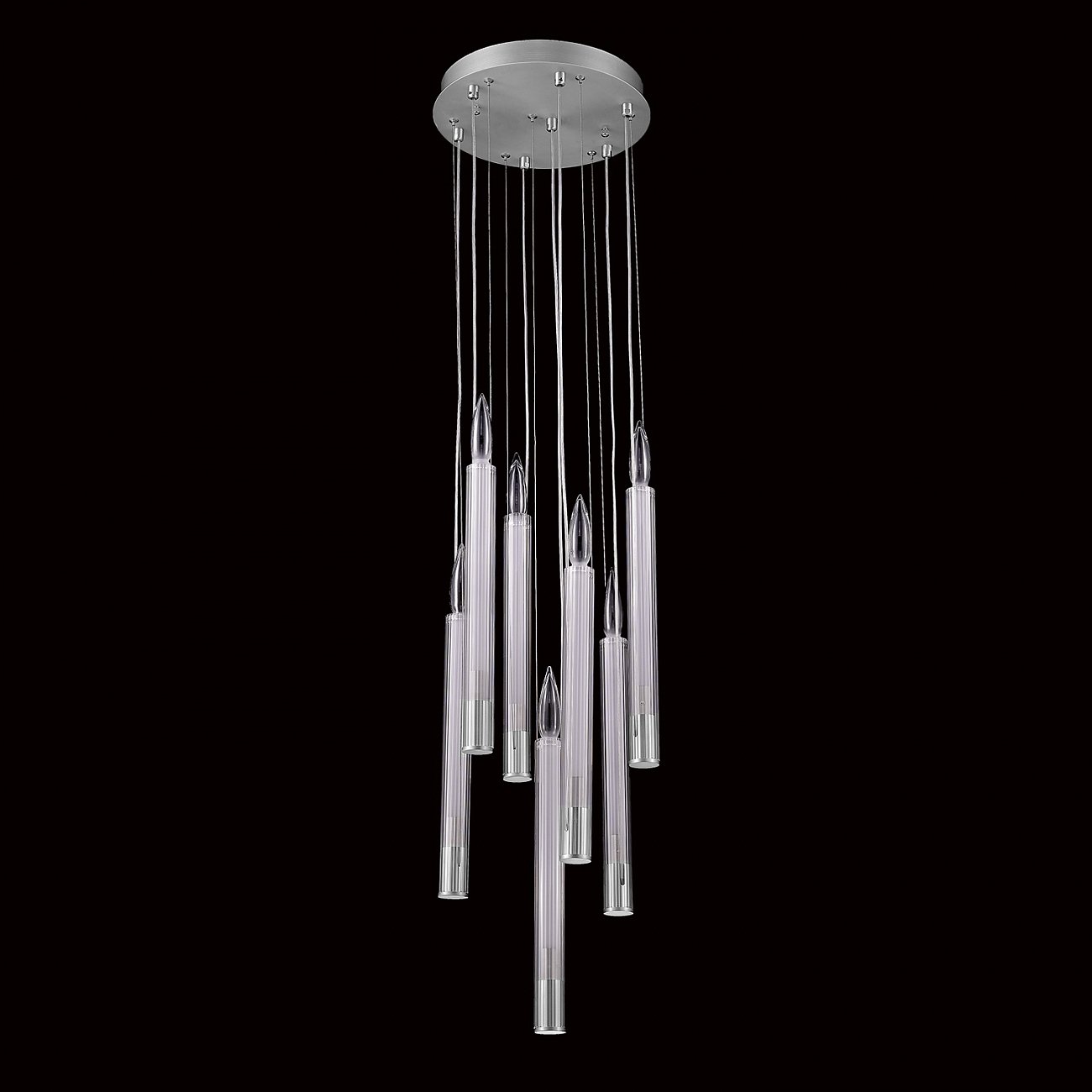 Светильник подвесной 120х32 см хром Delight Collection P68094-7 DELIGHT COLLECTION ДИЗАЙНЕРСКИЕ 00-3882362 Прозрачный;хром  - Вид №2