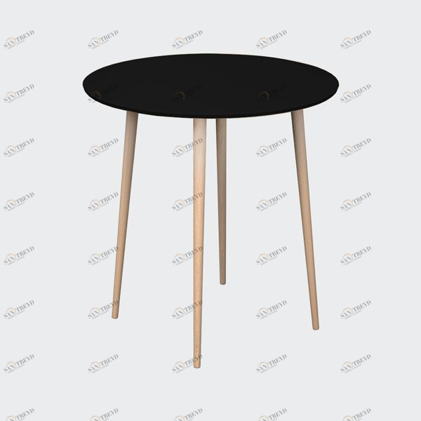 Обеденный стол круглый черный 80 см "Спутник" WOODI  00-3966022 Бежевый;черный 