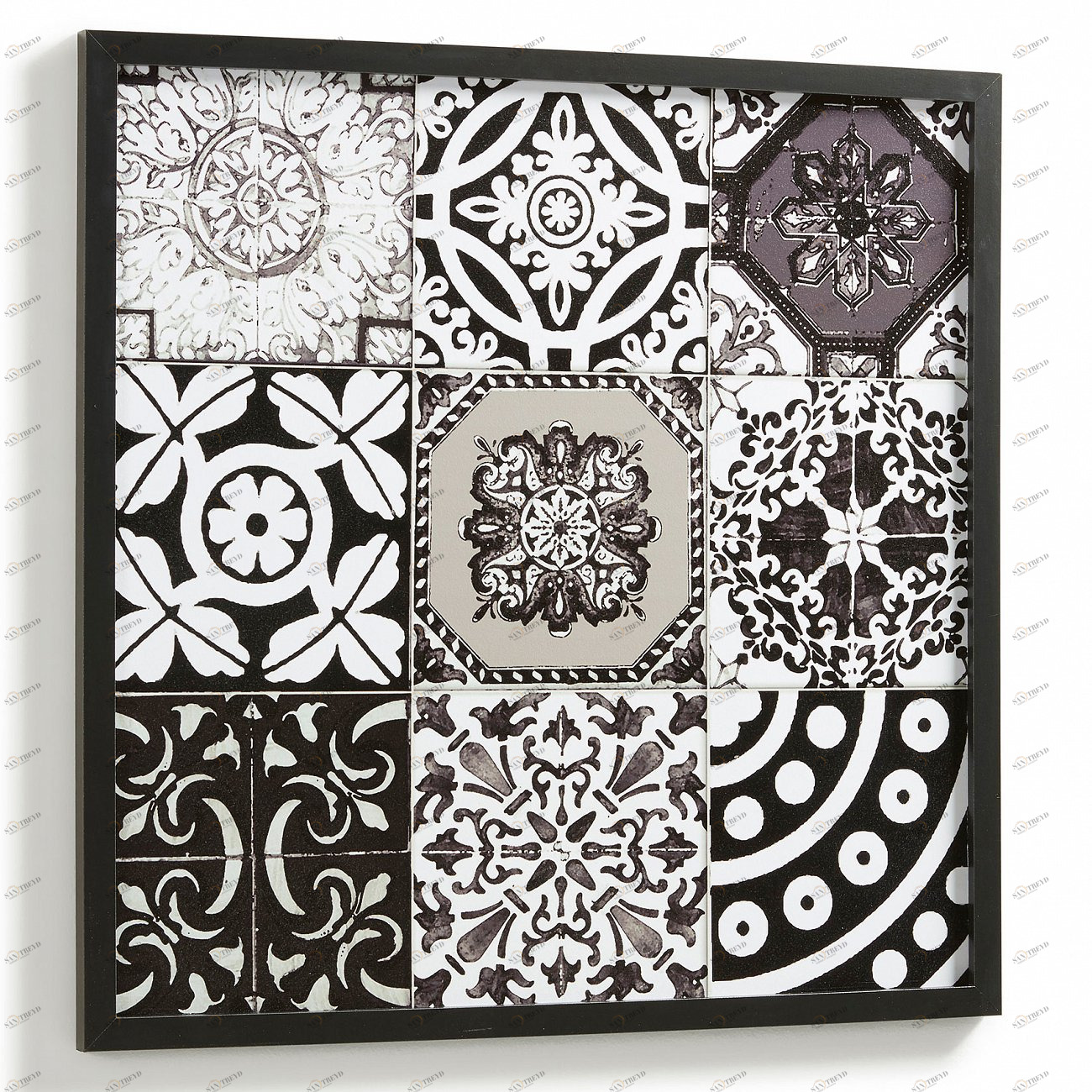 Картина в раме черно-белая 63х63 см Alian от La Forma LA FORMA  343031 Белый;черный 