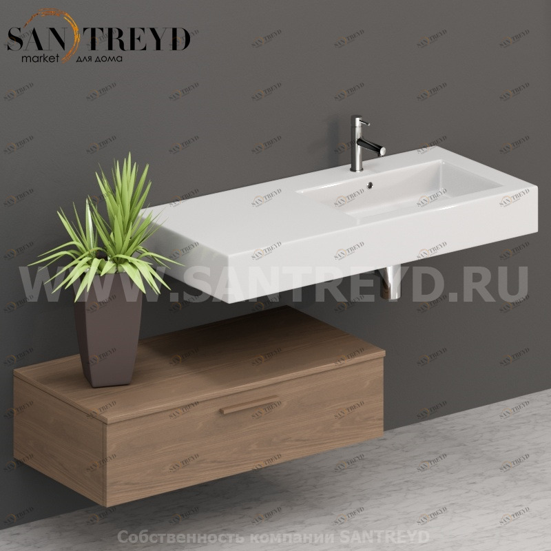 T10052CF Столешницы для использования в сочетании с тумбами и открытыми тумбами 100 см цвет Дуб кофейный ARREDO WOOD Италия Ceramica Globo