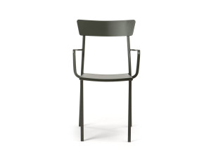 Металлический штабелируемый садовый стул с подлокотниками