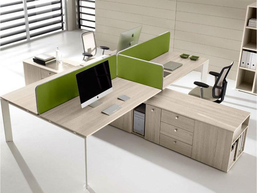 IFT Модульный рабочий стол из стали и дерева с ящиками Cowork sun-id-1373621 - Вид №1