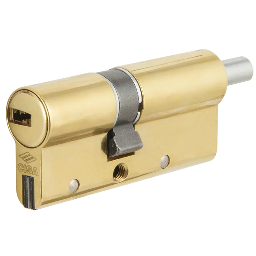Цилиндр Cisa AP4S 0P3S2-13.66, 30x10x30 мм, ключ/шток, цвет латунь, без вертушки STLM-2134529