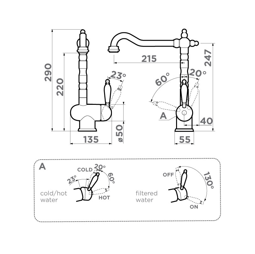Смеситель для кухни Kyoto 2 Plus AB OMOIKIRI 4994349 - Вид №4