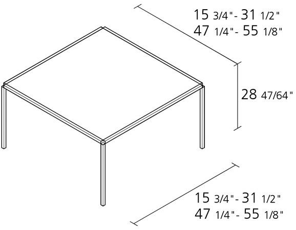 Alias Квадратный стеклянный журнальный столик Tavolo zero sun-id-1382174 - Вид №9