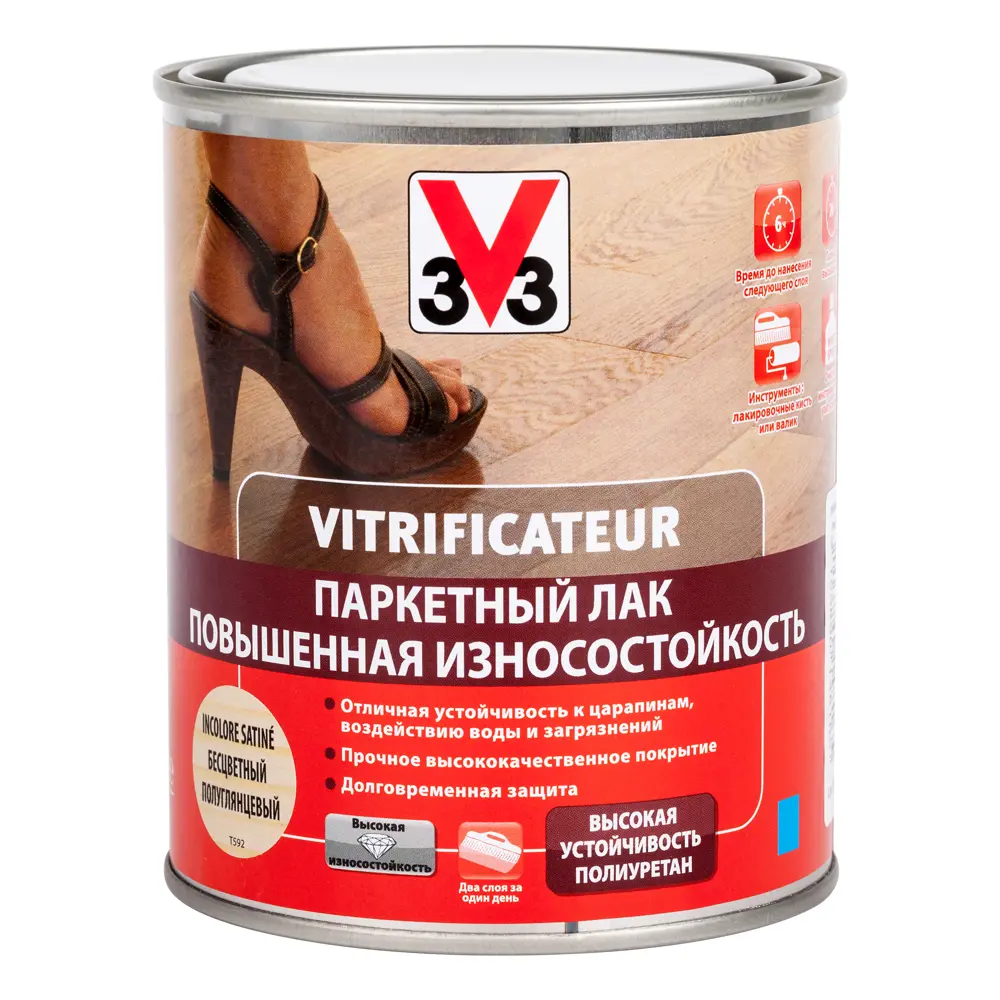 Лак паркетный V33 прозрачный 0.75 л STLM-2156572