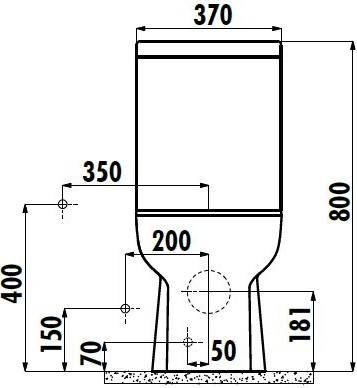 LR410-00SI00E-0000 LARA Бачок Черный Creavit Lara - Вид №3