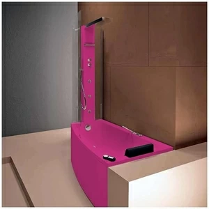 Ванна с кабиной Gruppo Treesse Asyx Box Top VTL-V8261-B8220-DX-R угловая розовая правосторонняя