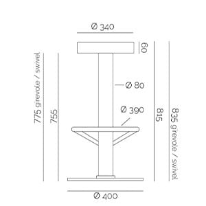 Чугунный стул с подставкой для ног PF Stile 109 ARCH-00015419 - Вид №1