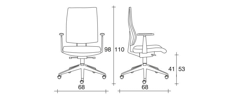 Офисное кресло из ткани с колесами и подлокотниками с 5 спицами TALIN Ally ARCH-00068370 - Вид №2