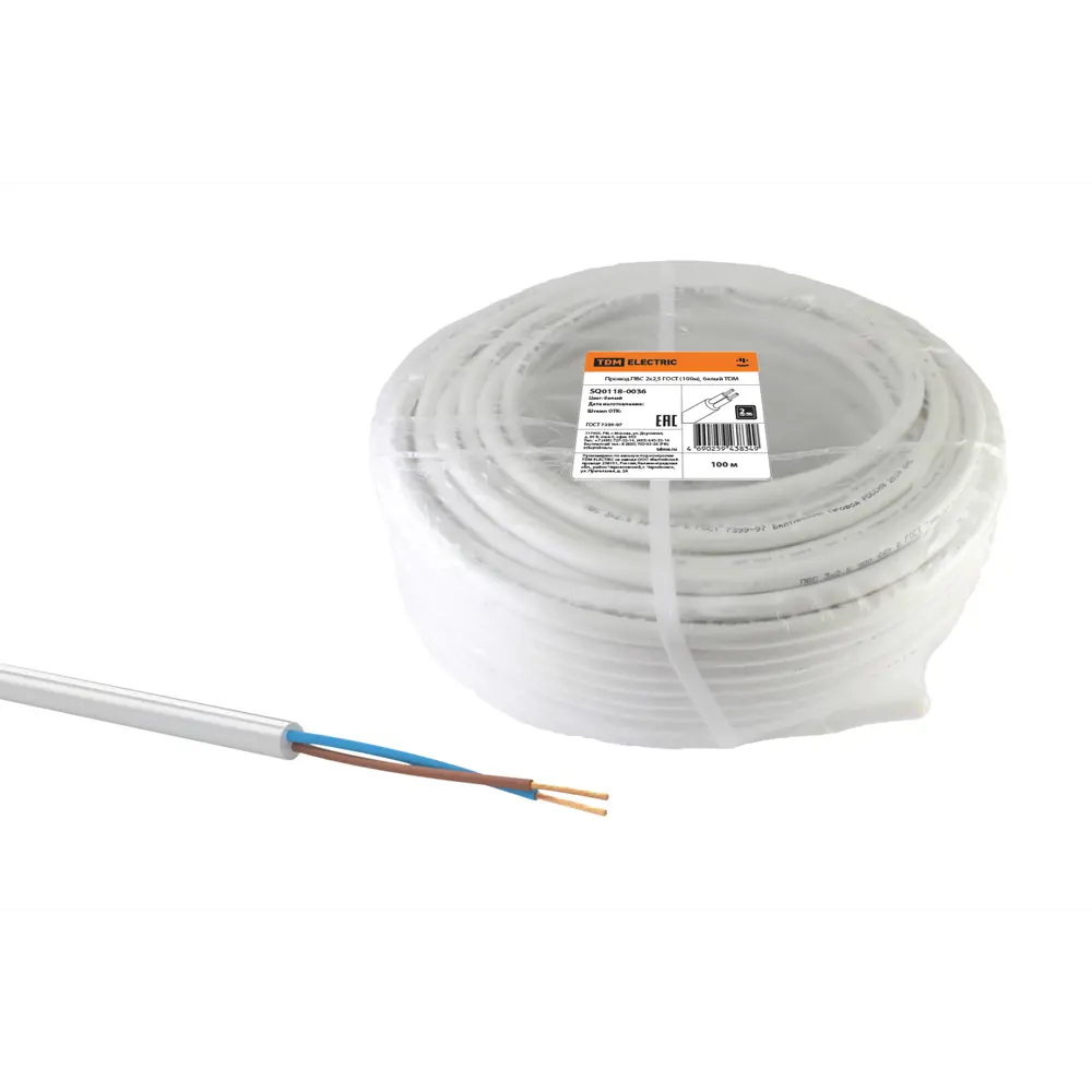 Провод TDM ELECTRIC ПВС 2×2,5 мм² 100 м для электроинструментов 84574147 STLM-1571543 - Вид №2